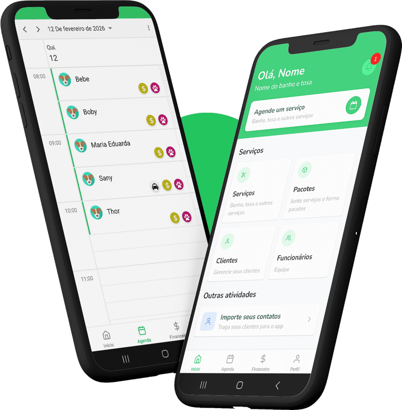Tela do sistema Pet Simples mostrando dashboard principal